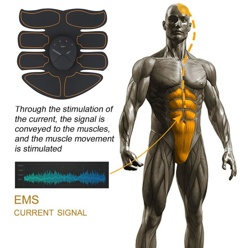 Estimulador muscular eléctrico EMS, ejercitador de cadera y glúteos inalámbrico, estimulador Abdominal ABS, masajeador adelgazante corporal para Fitness