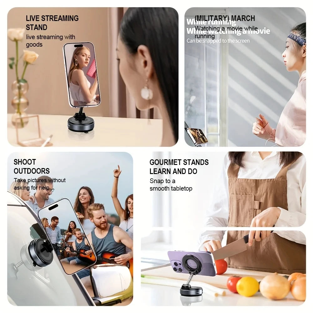 K007 Soporte magnético fuerte para teléfono de coche Diseño plegable 360 °   Soporte de vacío ajustable para coche/escritorio/baño/uso universal