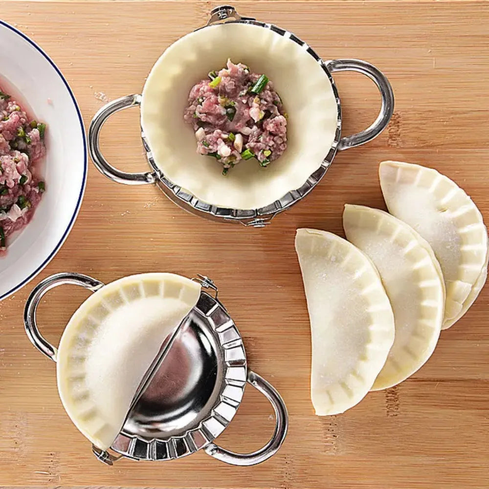 Máquina para hacer dumplings de acero inoxidable, molde para piel de dumplings, máquina para hacer raviolis, prensa para hacer pasteles, envoltorio, pastelería, accesorios de cocina