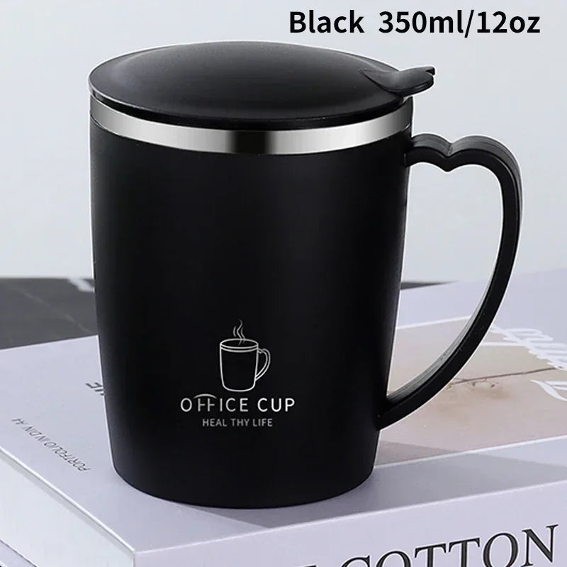 Taza Termo de 350ml, taza de café de acero inoxidable 304 con asa, termo a prueba de fugas, taza aislada, botella de agua térmica portátil