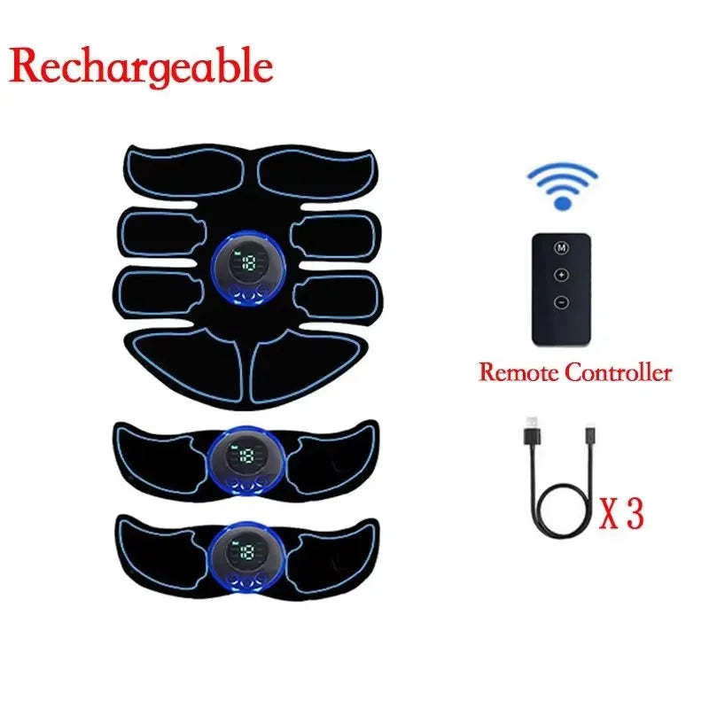 EMS Estimulador muscular Abdominal Fitness ABS parches de entrenamiento de brazos instrumento de ejercicio muscular carga USB hogar hombres