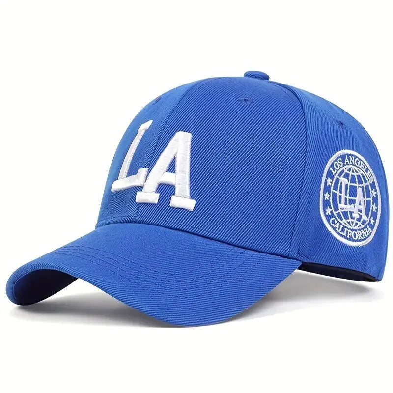 Gorras de béisbol unisex con bordado de letras LA, gorras informales ajustables para exteriores, primavera y otoño, sombrero protector solar