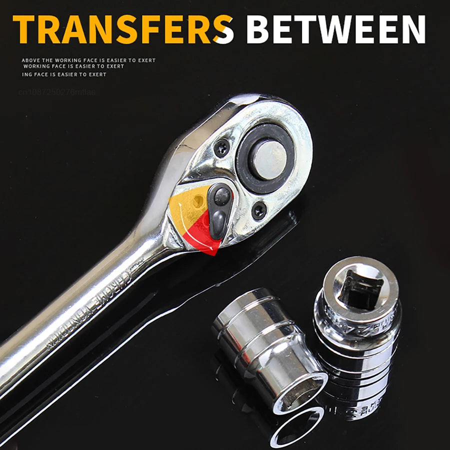 Juego de llaves de vaso con varilla de extensión, herramienta de reparación de bicicletas para coche, barco, motocicleta, herramientas de reparación de automóviles, trinquete de enchufe corto