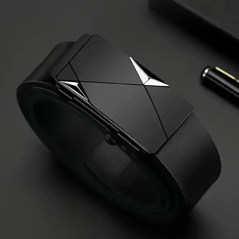 Elegante cinturón de cuero PU para hombre: cinturones de moda para la vida diaria, el ocio, la fiesta, el festival, el trabajo y la hebilla automática de negocios