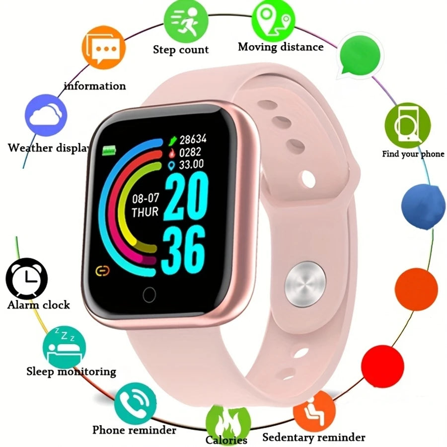 Reloj inteligente para hombre y mujer, pulsera con mensaje, Monitor de Fitness, regalo de cumpleaños, reloj electrónico para Android IOS