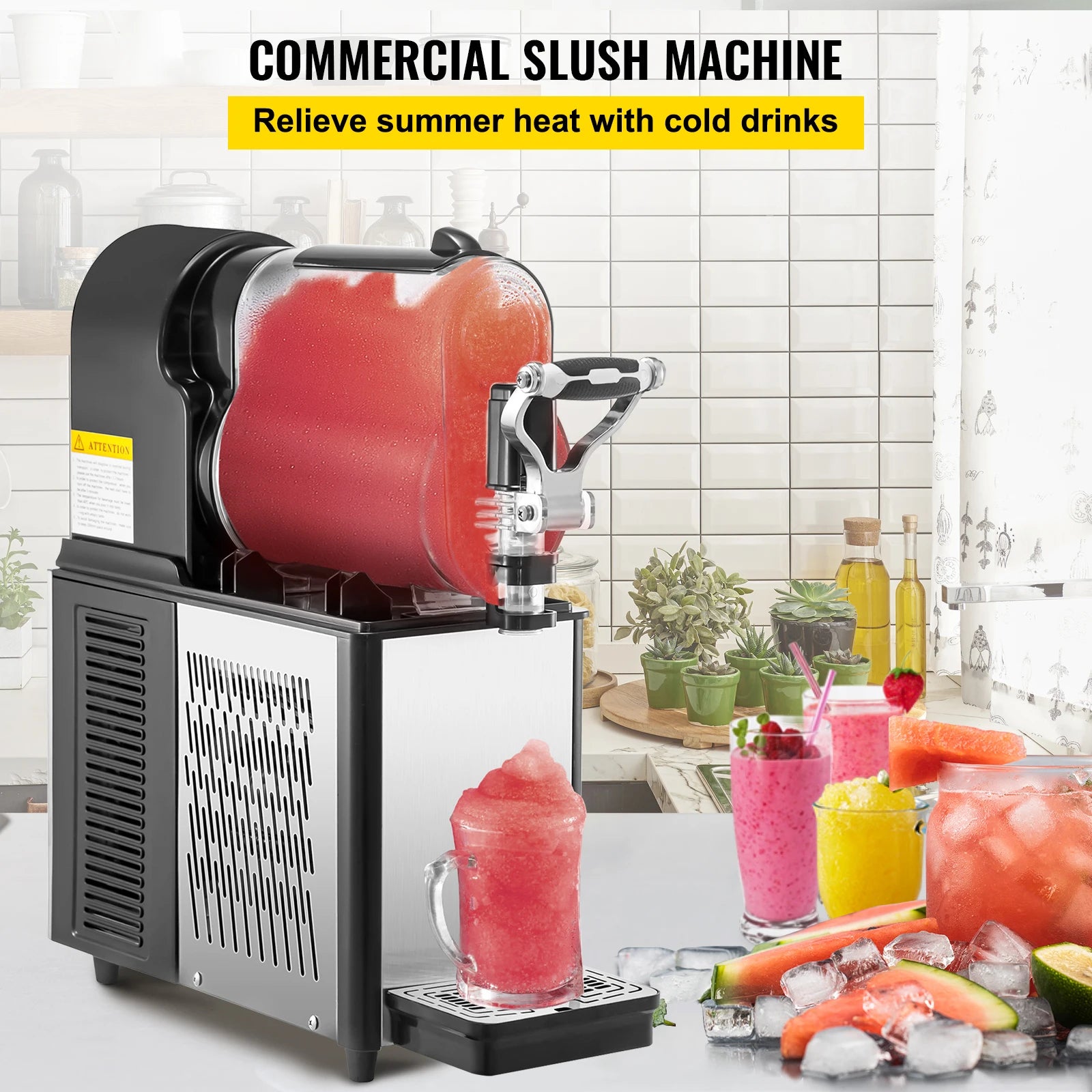 SucceBuy-máquina comercial de batidos, tarro de 3/6L, granizado, dispensador de bebidas congeladas, zumo helado, batido, Granita, máquina expendedora