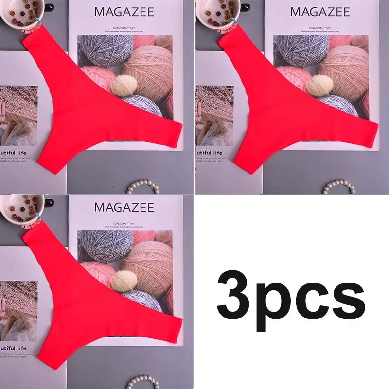 Bragas de 3 uds para mujer, ropa interior de seda helada, bragas de cintura baja con cintura en V, entrepierna de algodón, ropa interior deportiva transpirable de secado rápido