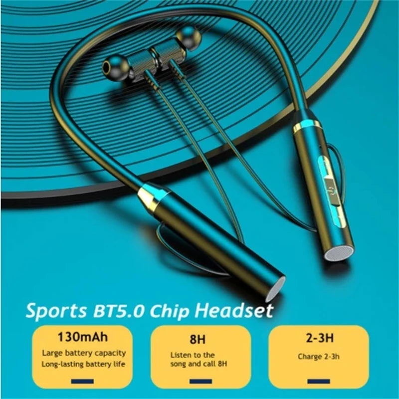 Auriculares inalámbricos Bluetooth con banda para el cuello, intrauditivos con micrófono, deportivos, con banda para el cuello, Bluetooth