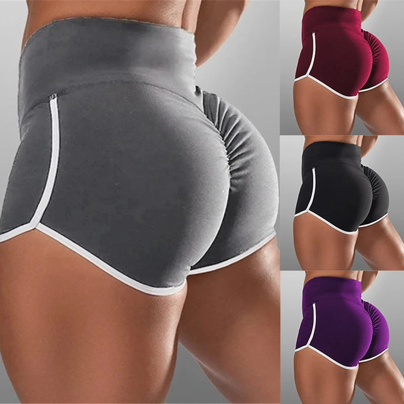 Pantalones cortos deportivos de verano para mujer, pantalones cortos ajustados para gimnasio, pantalones cortos informales para Yoga, pantalones cortos elásticos de cintura baja, ropa de gimnasio