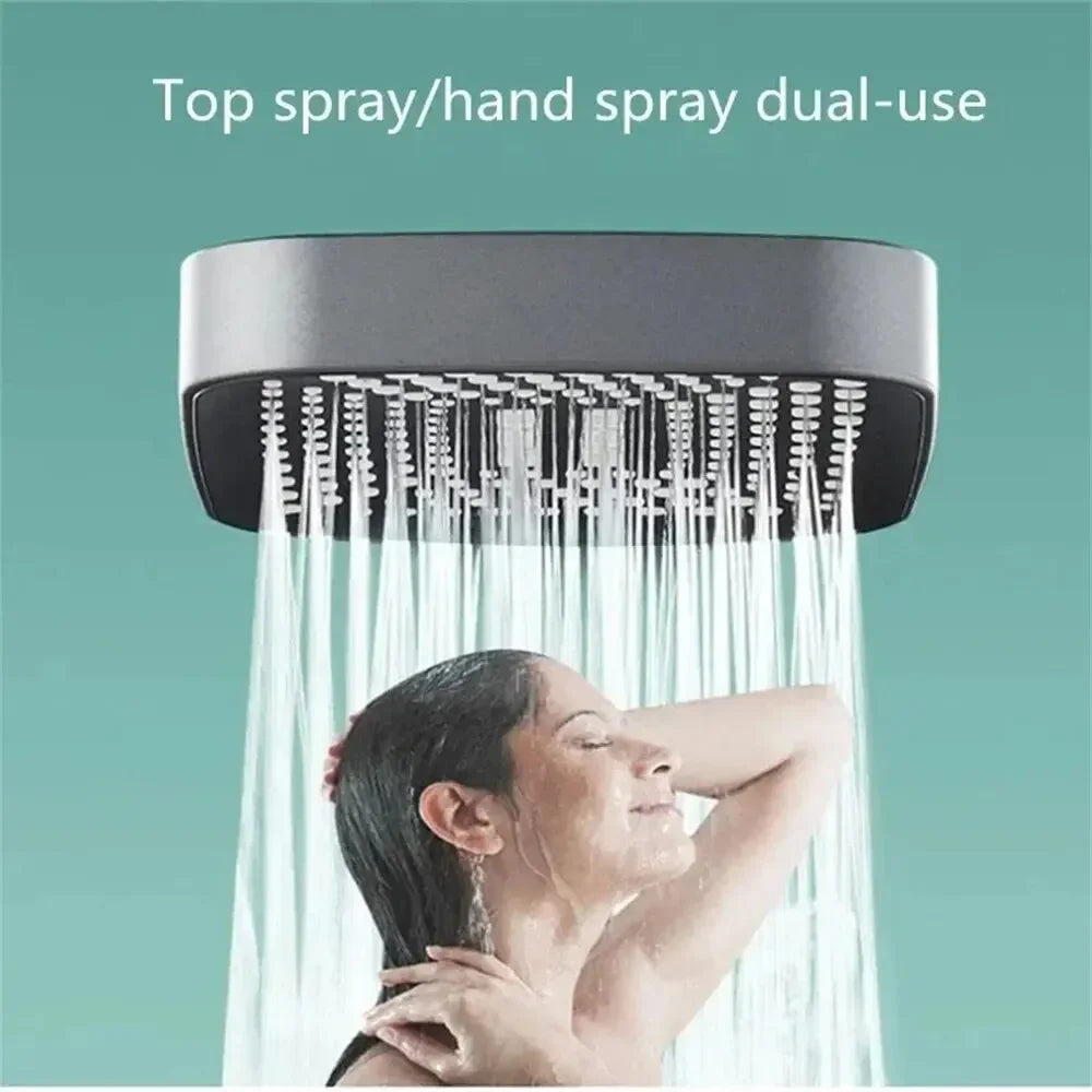 Cabezal de ducha ajustable con 3 modos de lluvia, mezclador de ducha de gran flujo, ahorro de agua a alta presión, accesorios de baño