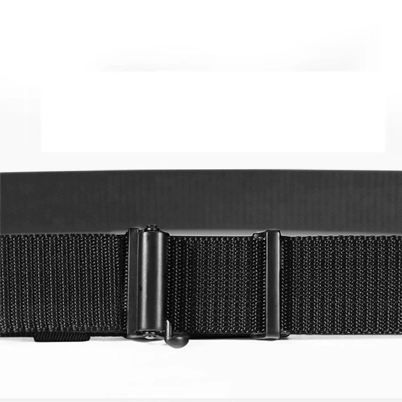 Cinturón informal de nailon para hombre, tela tejida, transpirable, con hebilla automática, correa para deportes al aire libre, cinturón vaquero de moda