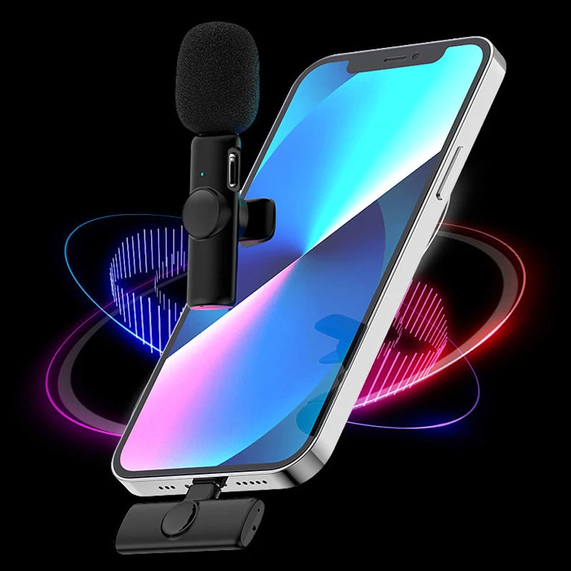 Micrófono Lavalier inalámbrico profesional para iPhone, iPad, portátil, Android, videojuegos en vivo, grabación, entrevista, micrófono de negocios