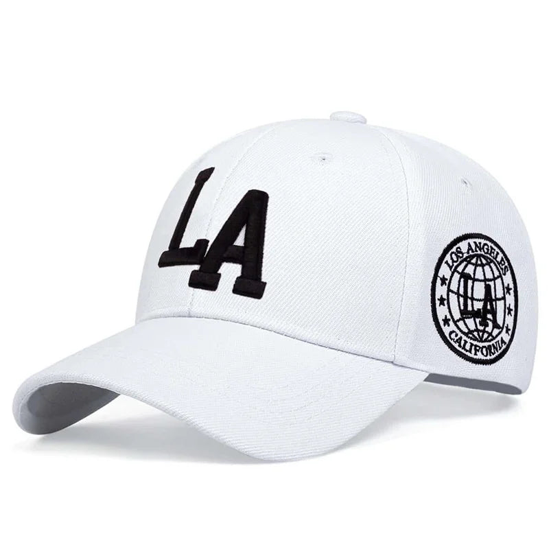 Gorras de béisbol unisex con bordado de letras LA, gorras informales ajustables para exteriores, primavera y otoño, sombrero protector solar