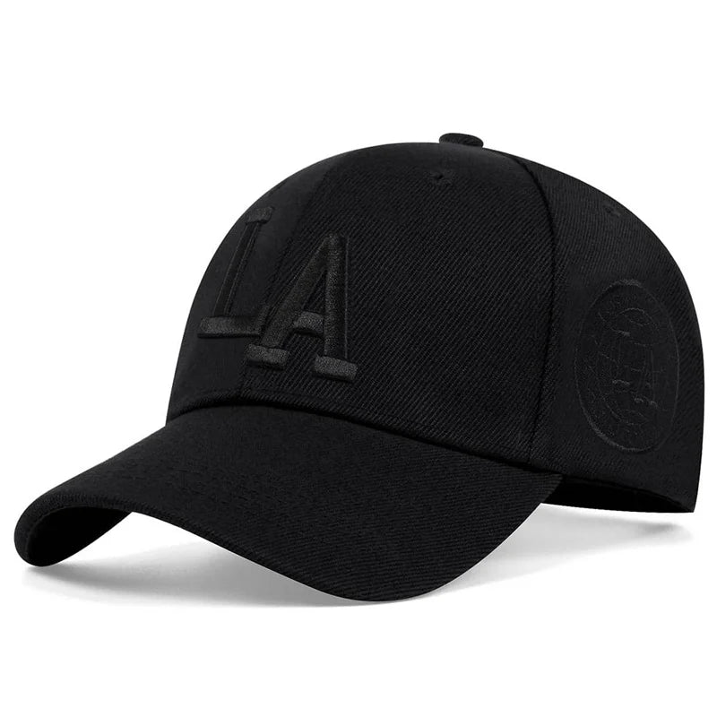 Gorras de béisbol unisex con bordado de letras LA, gorras informales ajustables para exteriores, primavera y otoño, sombrero protector solar