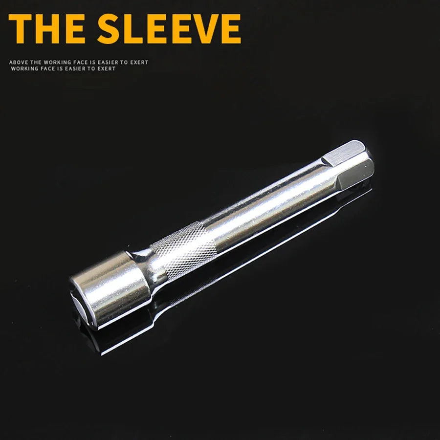 Juego de llaves de vaso con varilla de extensión, herramienta de reparación de bicicletas para coche, barco, motocicleta, herramientas de reparación de automóviles, trinquete de enchufe corto