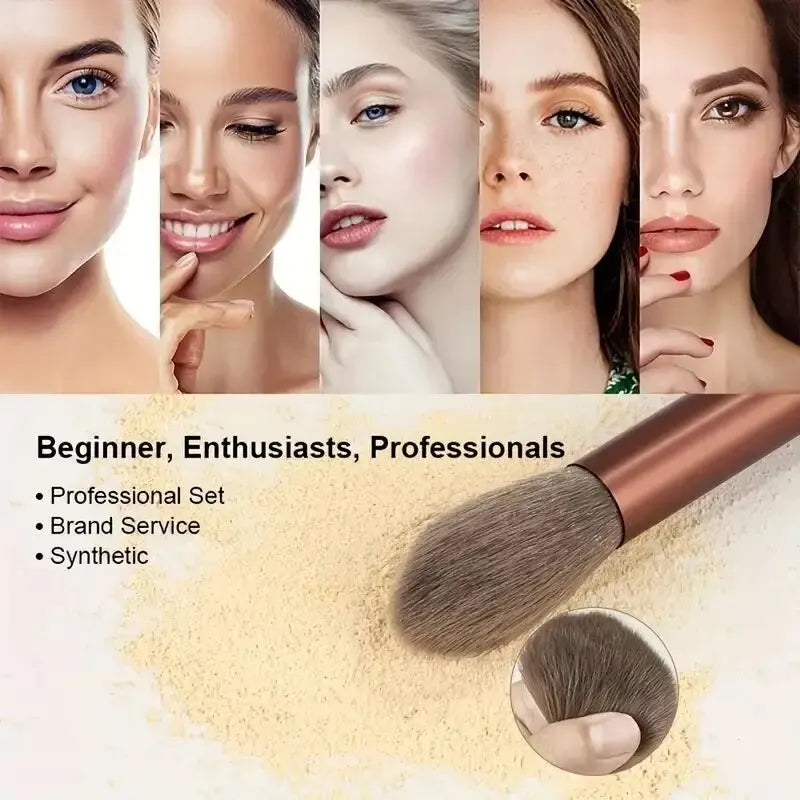 Juego de brochas de maquillaje profesional, brocha suave y esponjosa, base cosmética en polvo, sombra de ojos, Kabuki, mezcla, herramienta de belleza