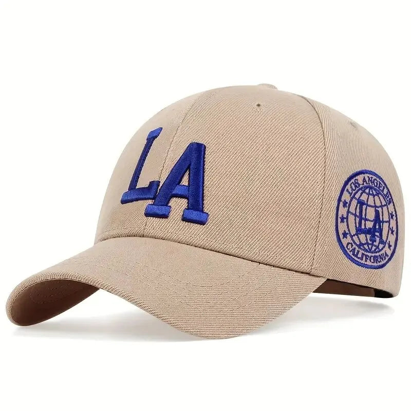 Gorras de béisbol unisex con bordado de letras LA, gorras informales ajustables para exteriores, primavera y otoño, sombrero protector solar