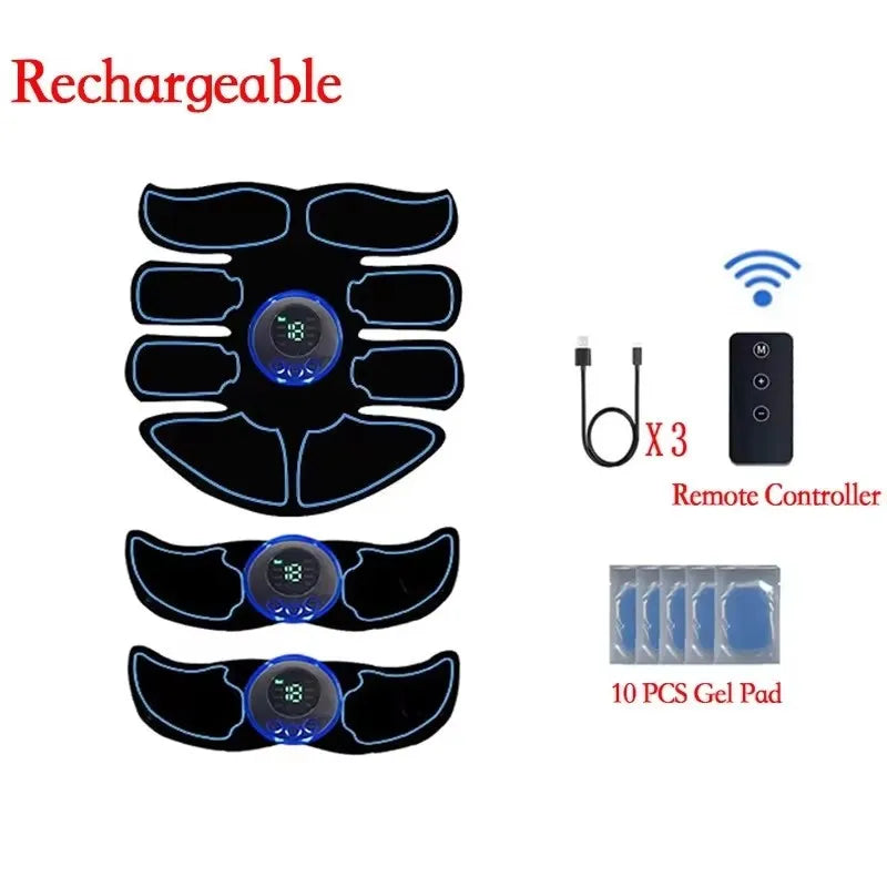 EMS Estimulador muscular Abdominal Fitness ABS parches de entrenamiento de brazos instrumento de ejercicio muscular carga USB hogar hombres