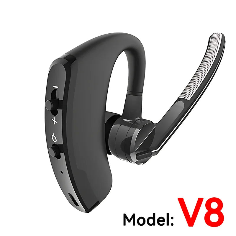 Nuevo Auricular inalámbrico Bluetooth V8 con micrófono HD, auriculares estéreo, auriculares de negocios con llamadas manos libres para deportes, conducción, viajes
