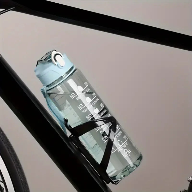 Botella de agua deportiva de gran capacidad de 800ml/27oz, taza de plástico a prueba de fugas con báscula de tiempo adecuada para viajes, deportes de Fitness