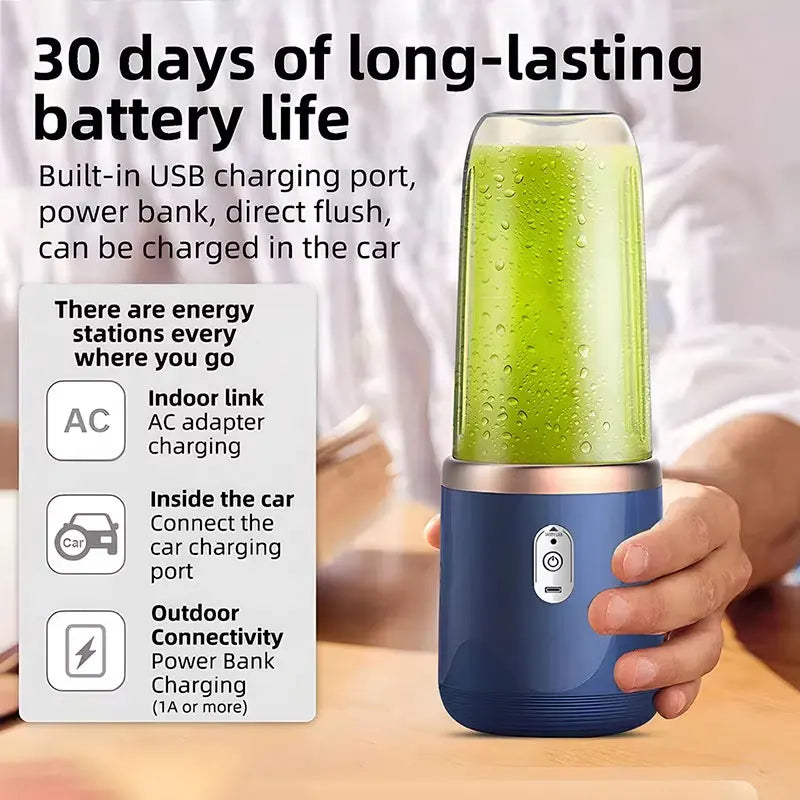 Mini exprimidor Personal USB portátil de mano con tazas individuales o dobles para licuadora de viaje para botellas de agua