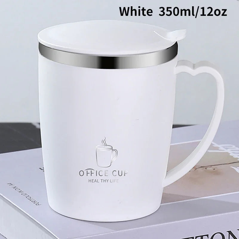 Taza Termo de 350ml, taza de café de acero inoxidable 304 con asa, termo a prueba de fugas, taza aislada, botella de agua térmica portátil