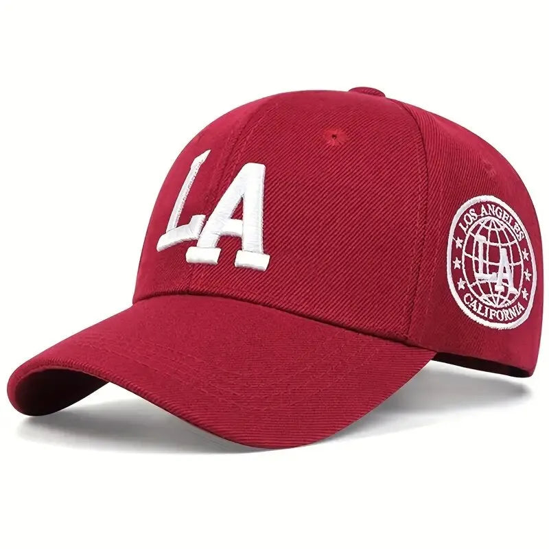 Gorras de béisbol unisex con bordado de letras LA, gorras informales ajustables para exteriores, primavera y otoño, sombrero protector solar
