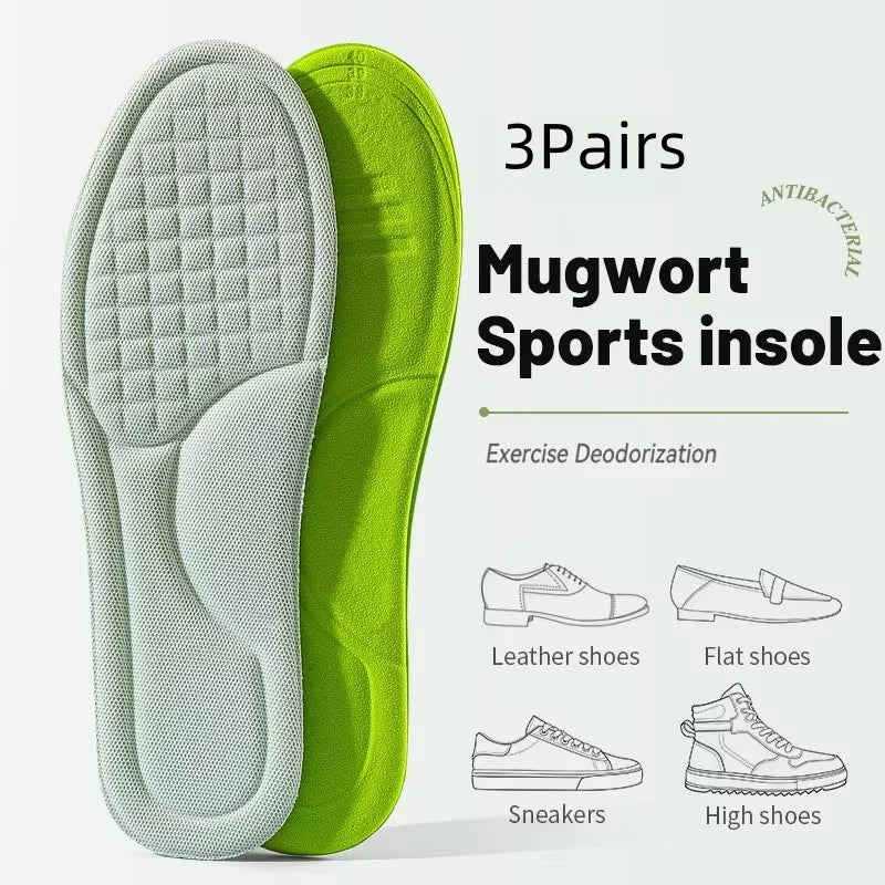 Plantillas deportivas para zapatos, cojín absorbente de impacto transpirable, desodorante suave, masaje 5D, pies para correr, hombres y mujeres