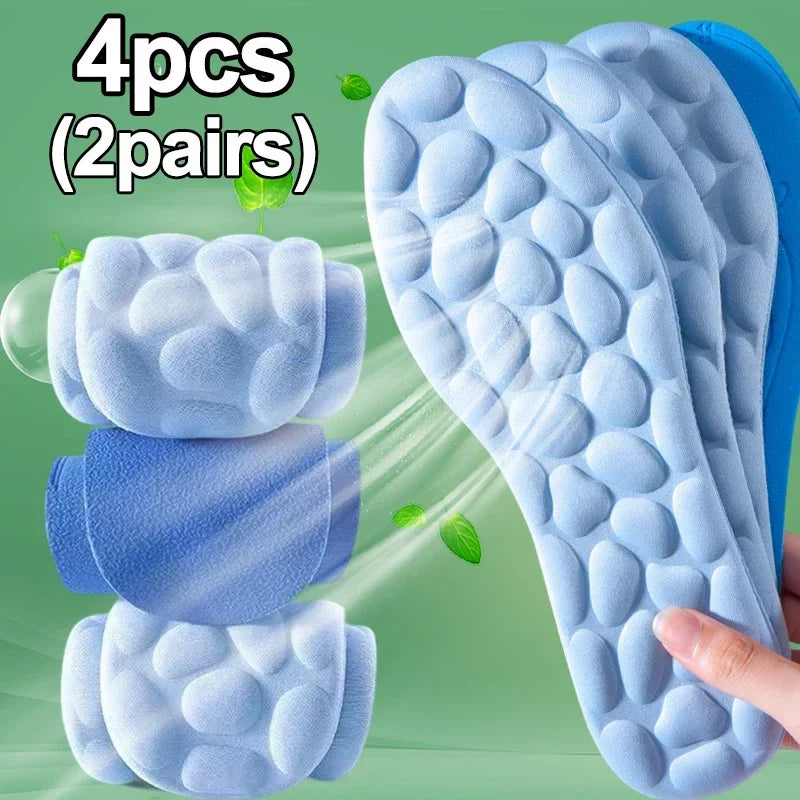 Plantillas de espuma viscoelástica de masaje suave para zapatillas deportivas, suela, almohadillas de cojín transpirables, plantillas ortopédicas para pies para hombres y mujeres, 2/4 Uds.