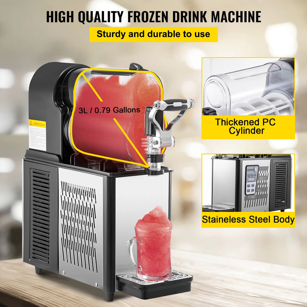 SucceBuy-máquina comercial de batidos, tarro de 3/6L, granizado, dispensador de bebidas congeladas, zumo helado, batido, Granita, máquina expendedora