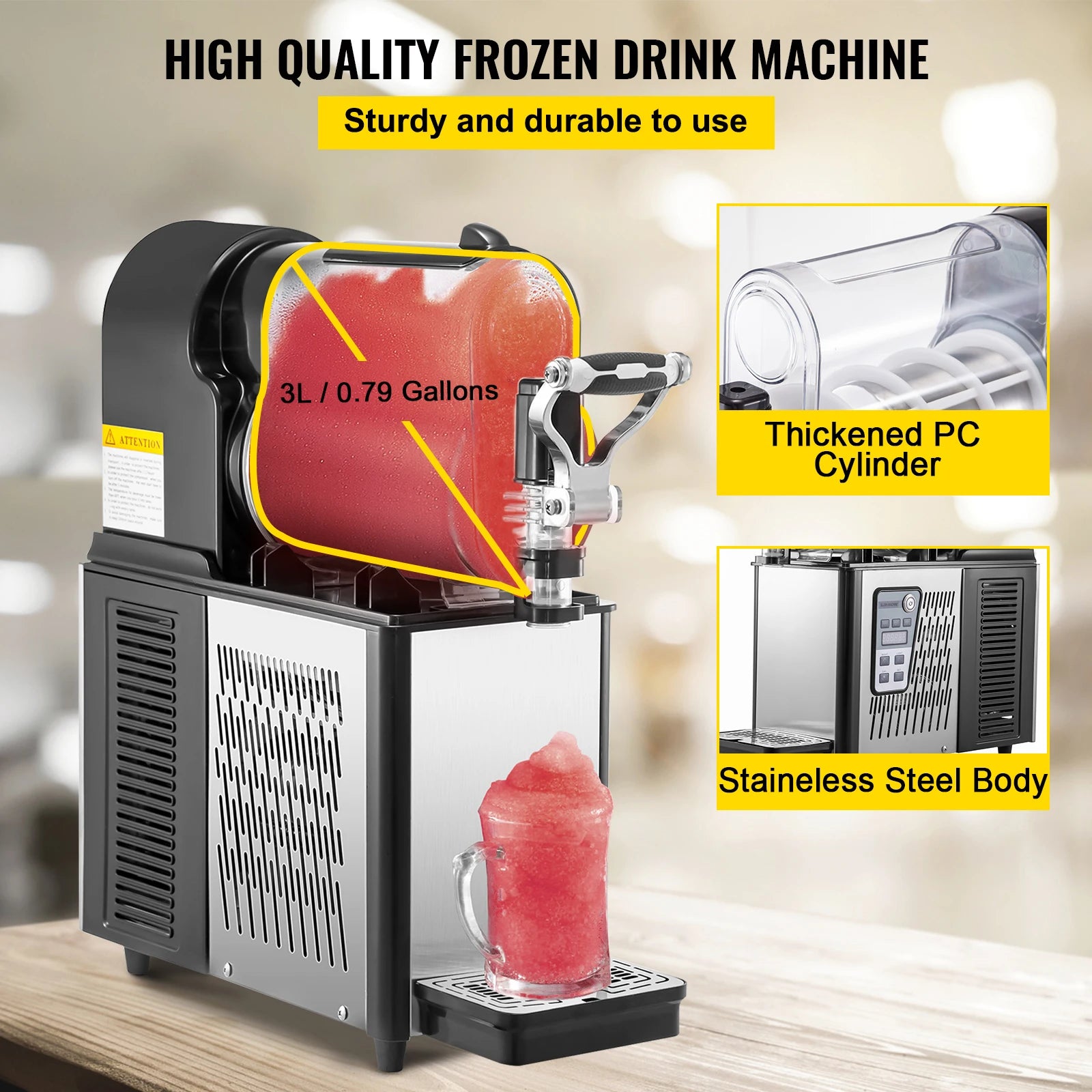 SucceBuy-máquina comercial de batidos, tarro de 3/6L, granizado, dispensador de bebidas congeladas, zumo helado, batido, Granita, máquina expendedora