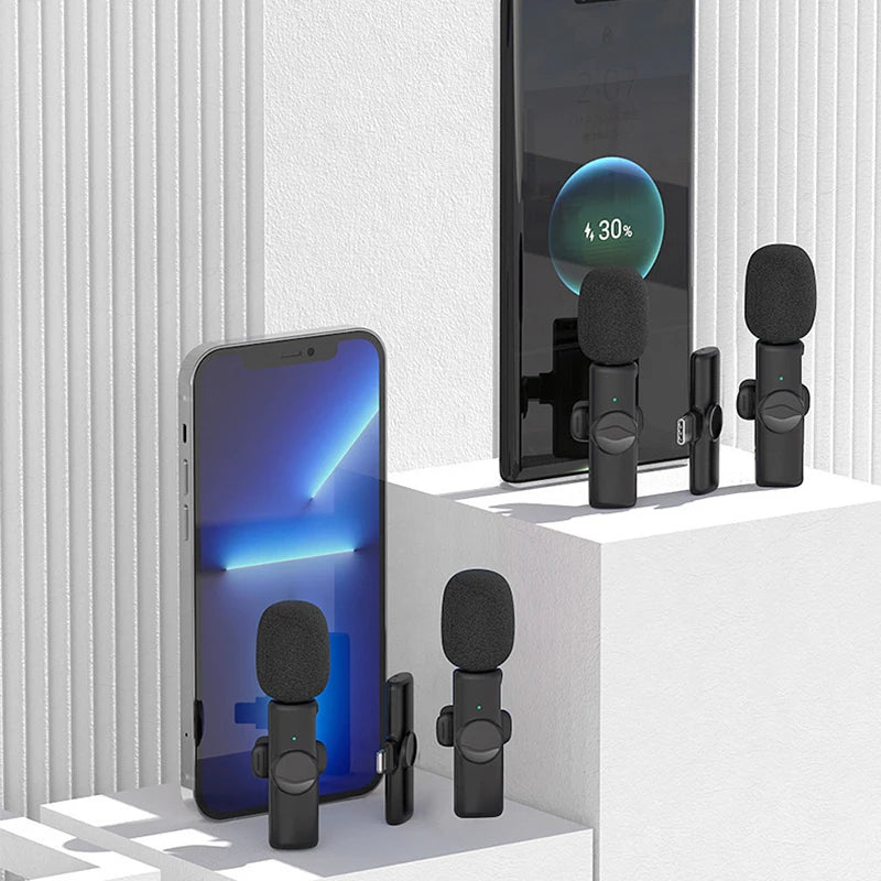 Micrófono Lavalier inalámbrico profesional para iPhone, iPad, portátil, Android, videojuegos en vivo, grabación, entrevista, micrófono de negocios