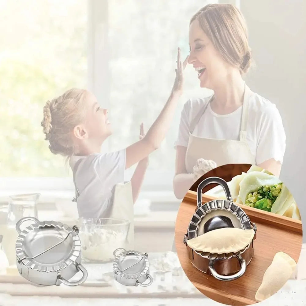 Máquina para hacer dumplings de acero inoxidable, molde para piel de dumplings, máquina para hacer raviolis, prensa para hacer pasteles, envoltorio, pastelería, accesorios de cocina